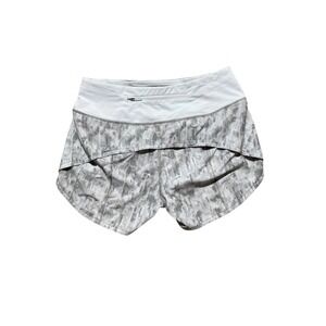 Lululemon Women's Skort‎ 4 Tall White Silver Pattern Athletic Shorts Skirt